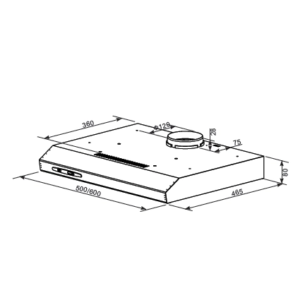 Кухонная вытяжка HOMSair Horizontal 60 (белый)